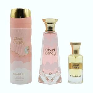 Khadlaj Cloud Candy Set for Unisex (3.4 EDP + 6.8 DEO + 0.34 EDP) - New